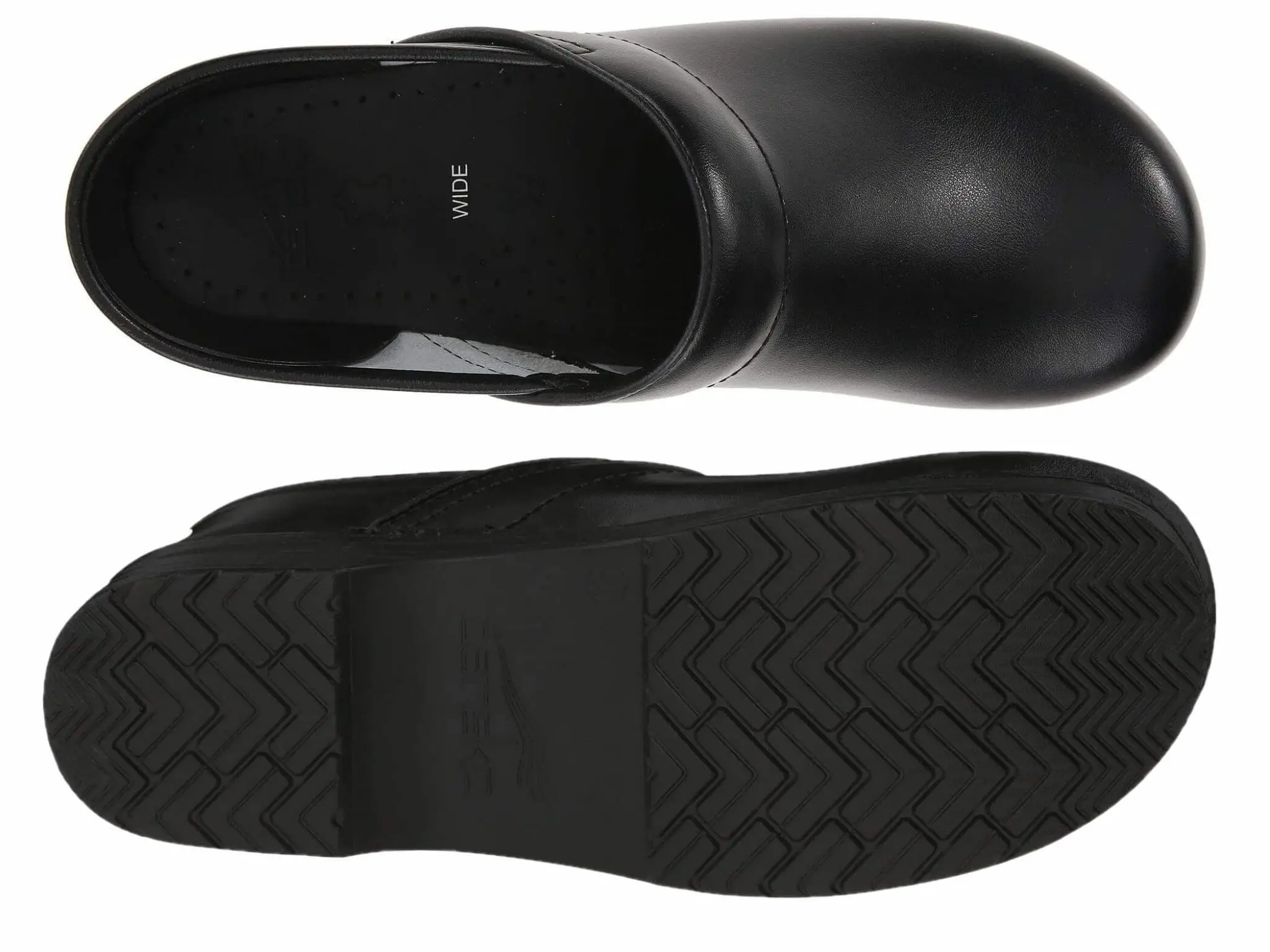 Details of the insole and outsole of the Dansko Professional chef shoes